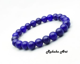 8 mm koninklijke lapis lazuli-armband: uniseks handgemaakte kralen natuurlijke edelsteen stretchsieraden, vriendschapscadeau