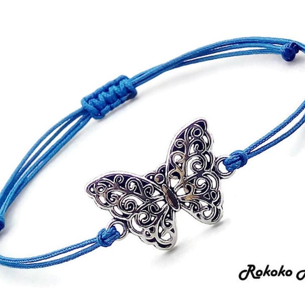 1,10,30,50,100 stuks Verpakt Butterfly Charm Bracelet.Blue String Bracelet.Adjustable Knot.Unisex Handgemaakte Jewelry.Wish Bracelet.Bracelet.