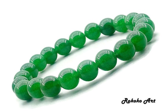 4 6 8 10 Mm AAA Green Emerald Bracelet.natural Gemstone Bracelet