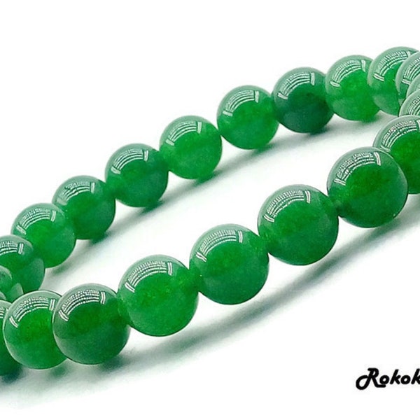 4/6/8/10/12/14mm AAA+ Green Emerald Bracelet.Natural Gemstone Bracelet.Elastic Round Beaded Bracelet.Handmade Unisex Jewelry.Friend Gift.