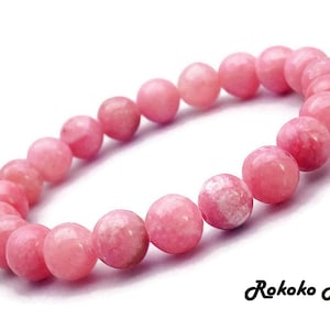 8 mm Argentina Red Rhodochrosite Bracelet, Natural Gemstone Bracelet, Round Beads Handmade Unisex Jewelry, Friend Gift,