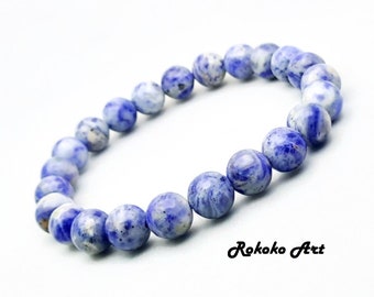 8/9/10/13 mm blauwe dumortieriet-edelsteenarmband: uniseks baeds-kristalkwartssieraden