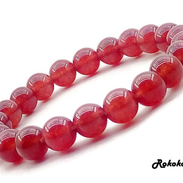 Pulsera de rubí rojo natural de grado AAA+ de 4/6/8/10 mm.Pulsera elástica.Pulsera de piedras preciosas.Joyería hecha a mano.Pulsera unisex.Regalo de amigo.Pulsera.