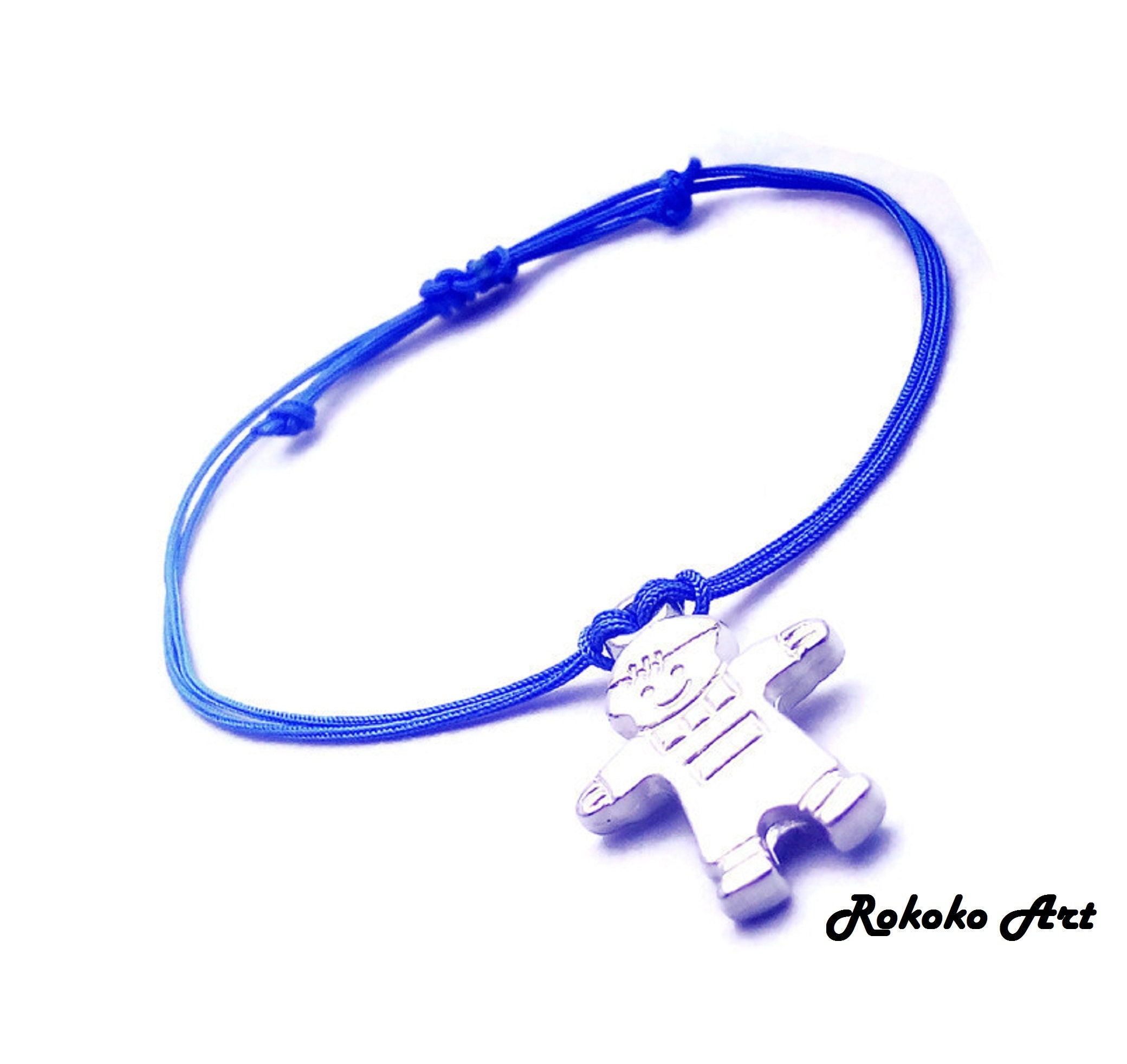 Boy Charm String Bracelet.adjustable Knot.unisex Etsy