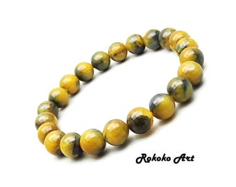 8.5mm Pietersite Bracelet: Natural Namibia Gemstone, Handmade Unisex Stretch Beaded Jewelry, Friendship Gift