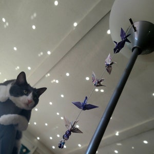 Hanging Origami Crane Ornaments: Solid Color and Original Whimsical Designs