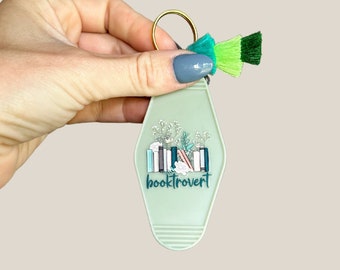 Booktrovert Motel Keychain | I Closed My Book to Be Here | Booktok | Car Accessories | Gifts for Her | Trendy Keychain | Book Lover