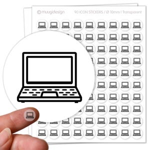 Aufkleber Laptop Computer Notebook - transparent, Ø 10mm