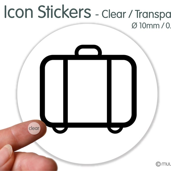 90 Icon Stickers, suit case, traveling, Luggage, baggage - clear transparent