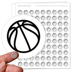 Aufkleber Basketball, Sport, Ball spielen - transparent, Ø 10mm
