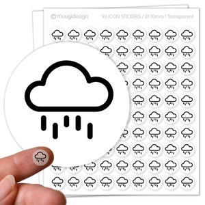 Regenwolkstickers - transparant 90 stuks, Ø 10 mm
