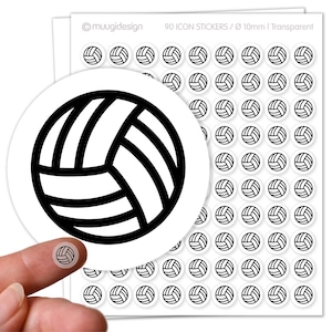 90 Aufkleber Volleyball, Ballspiele, Training, Tournier- transparent, Ø 10mm