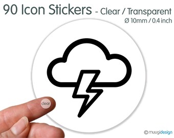 Icon Stickers Thunder storm cloud - clear transparent