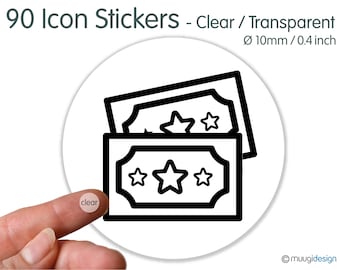 90 Icon Stickers money - clear transparent