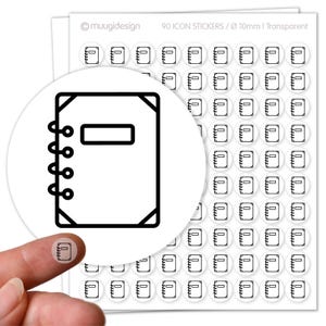 90 stickers notitieboek, agenda, ringband - transparant, Ø 10 mm