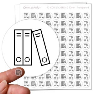 90 Aufkleber Aktenordner Steuern machen - transparent, Ø 10mm