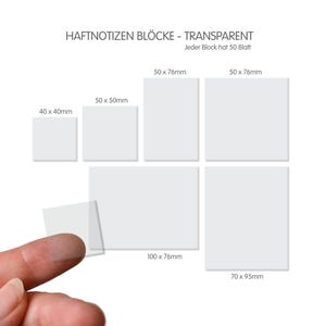 Haftnotizen Aufkleber transparent, Sticker Sticky Notes, Notizen Kalender Notizen