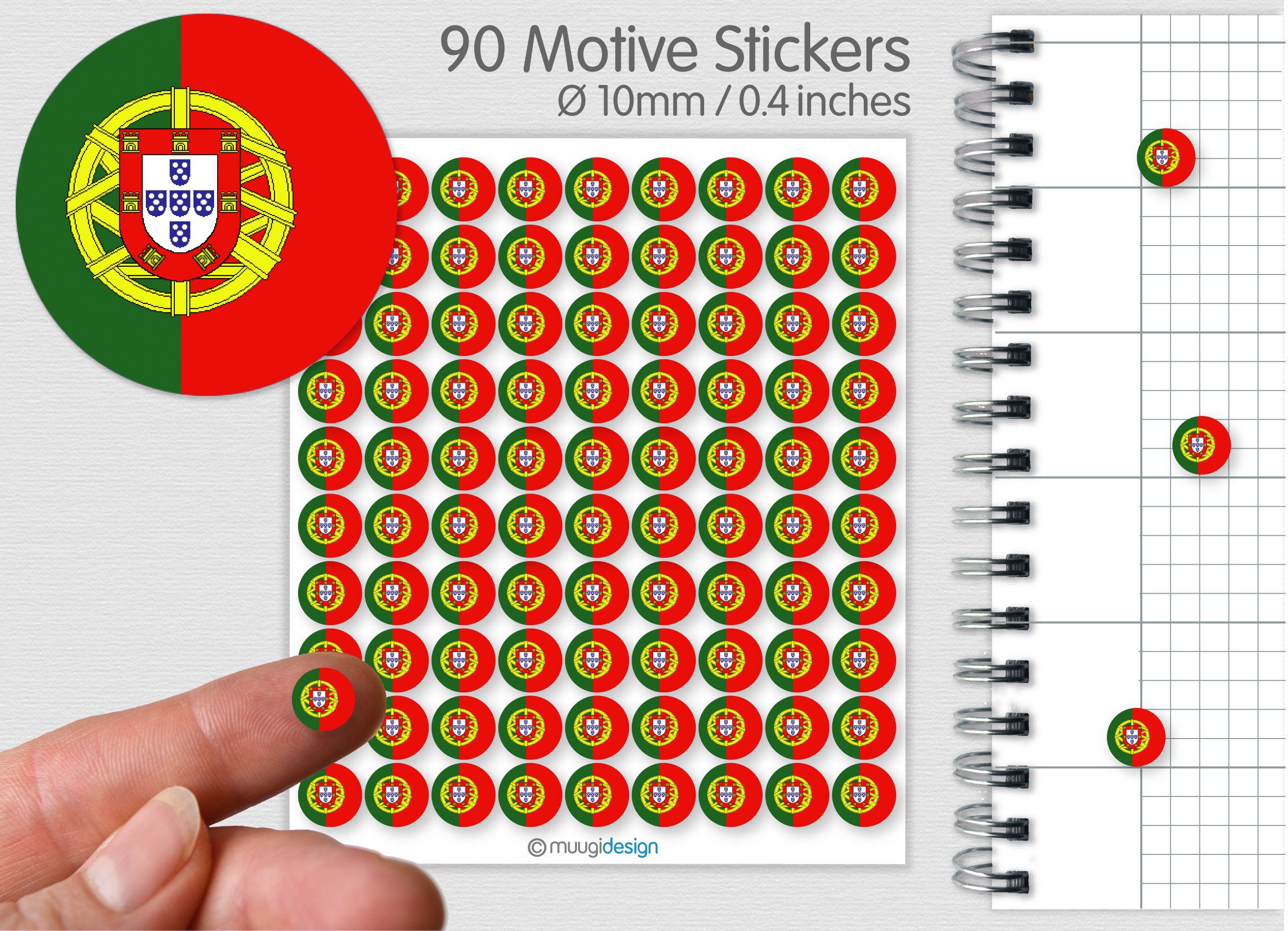 Mini-Aufkleber Mit Portugal-Flagge – Selbstklebend, Perfekt Für Geschenke Oder Dekoration