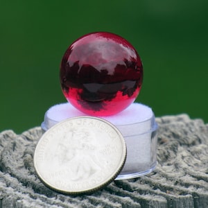 Ruby Ball 22mm Sphere, Corundum, Bearing, Lens, Synthetic, Dab, Banger, Vapor, Polished Synthetic Lab Created Gem