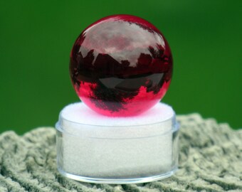 thumbnail image 2 of 10mm Synthetic Ruby Ball – Sphere, Corundum, Lab-Created – For Bearings, Lenses, Craft 2 of 5