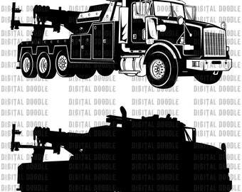 Tow Truck SVG Heavy Duty Wrecker Vector Clipart Personal Use