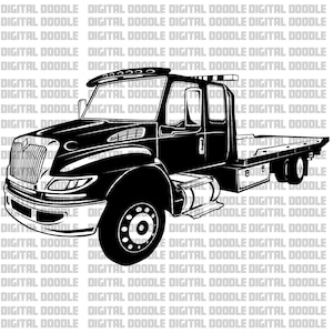 International Tow Truck SVG Rollback SVG Wrecker Vector Clip Art Personal Use