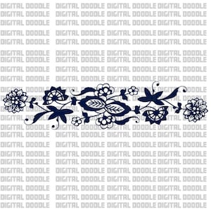 May include: A navy blue floral design with intricate details, perfect for crafting projects, scrapbooking, or adding a touch of elegance to your designs.