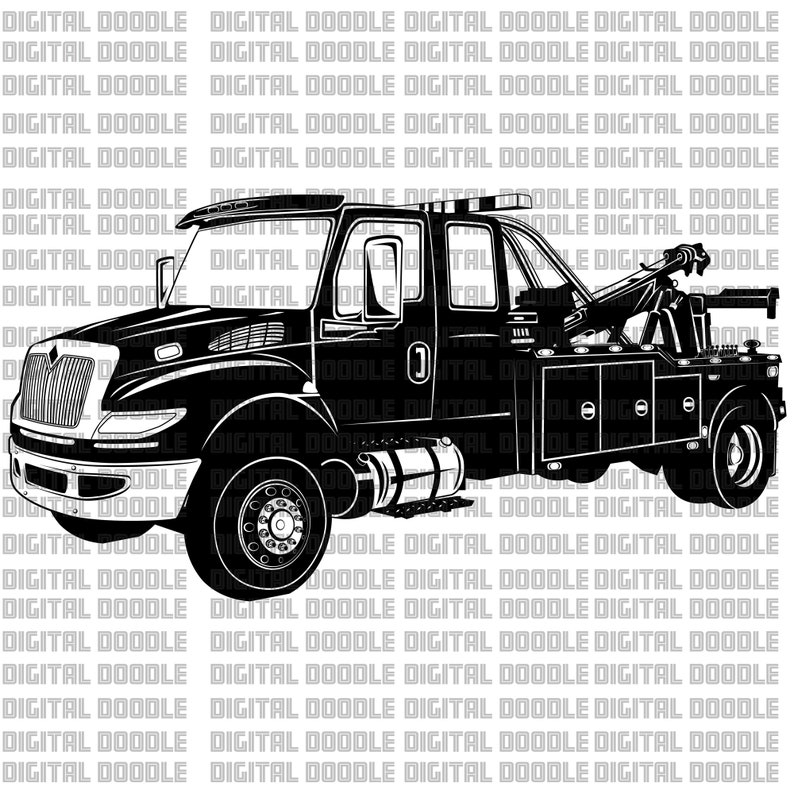 International Wrecker Tow Truck SVG Clip Art Vector Digital | Etsy