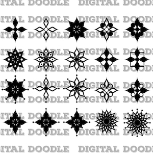 MCM Retro Atomic Starburst Elements Bundle svg dxf png eps Personal Use