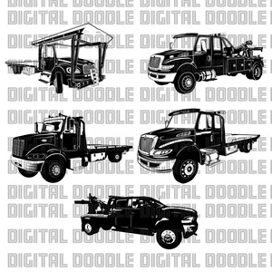 Tow Truck Wrecker svg eps png and dxf Bundle Personal Use