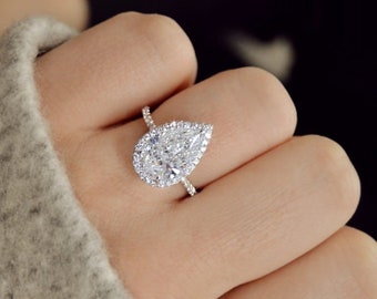 Pear shaped silver ring best sale