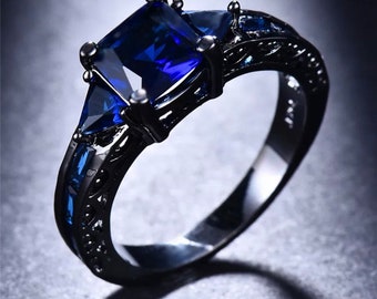 Black and blue rings for her deals