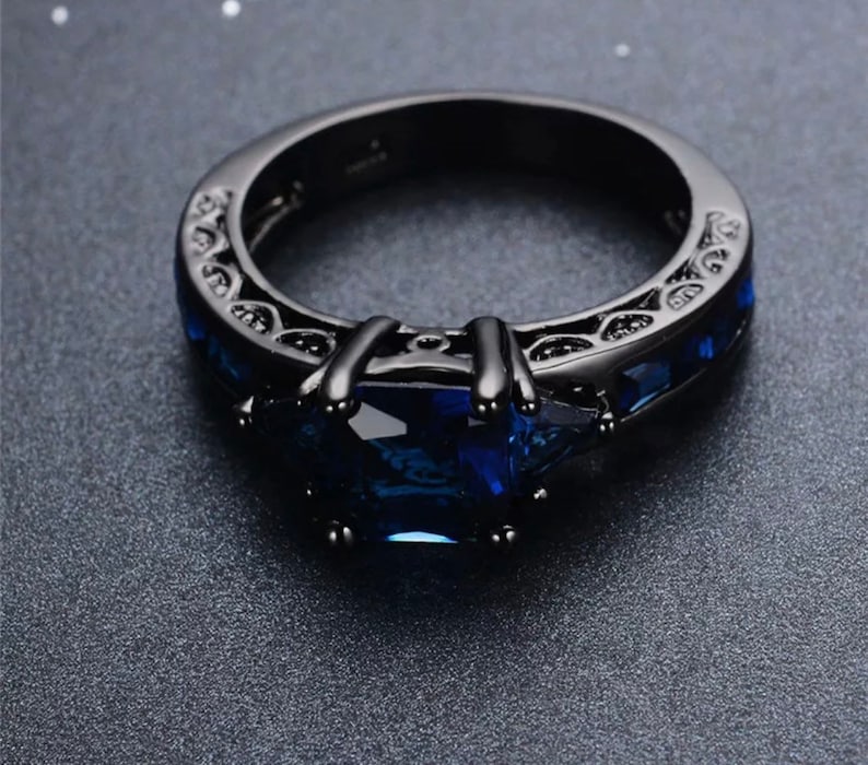 Blue Sapphire Ring. Blue Stone Promise Ring. September Etsy