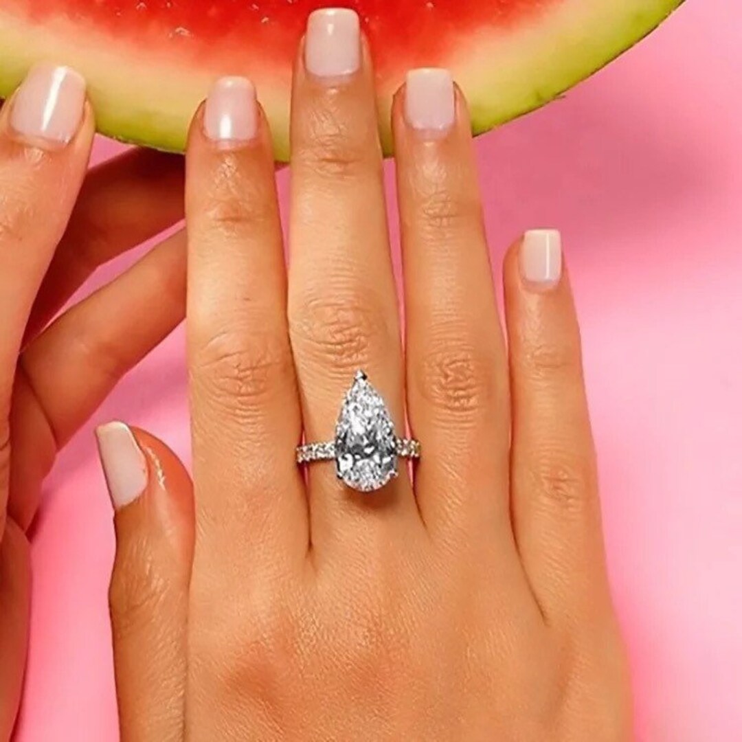 Pear Shape Ring. Engagement Ring. Promise Ring. Wedding Ring. Etsy