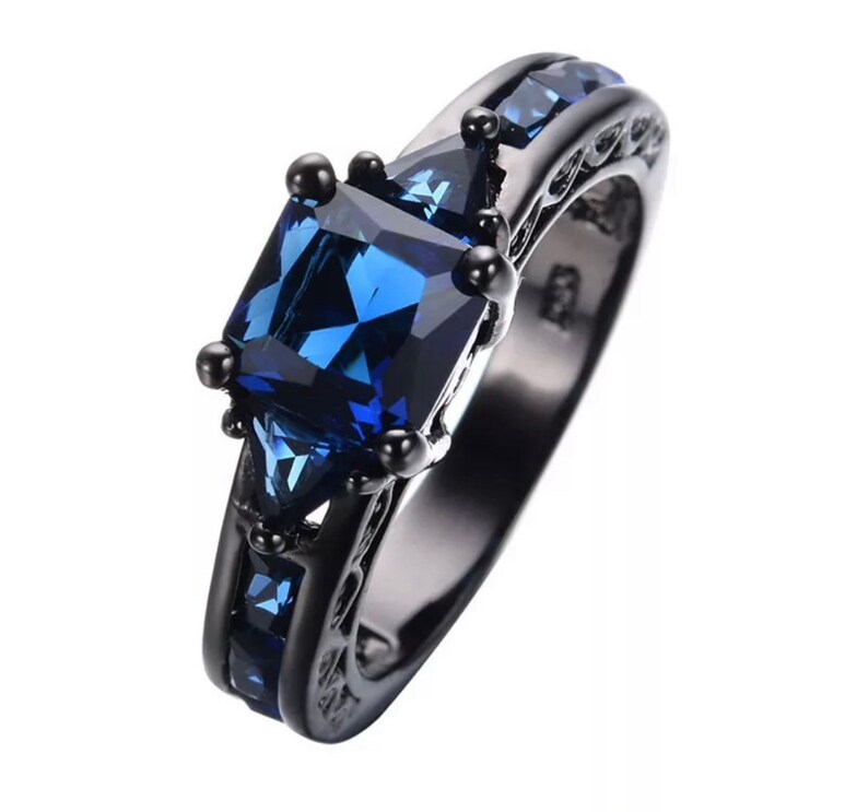 Blue Sapphire Ring. Blue Stone Promise Ring. September Etsy