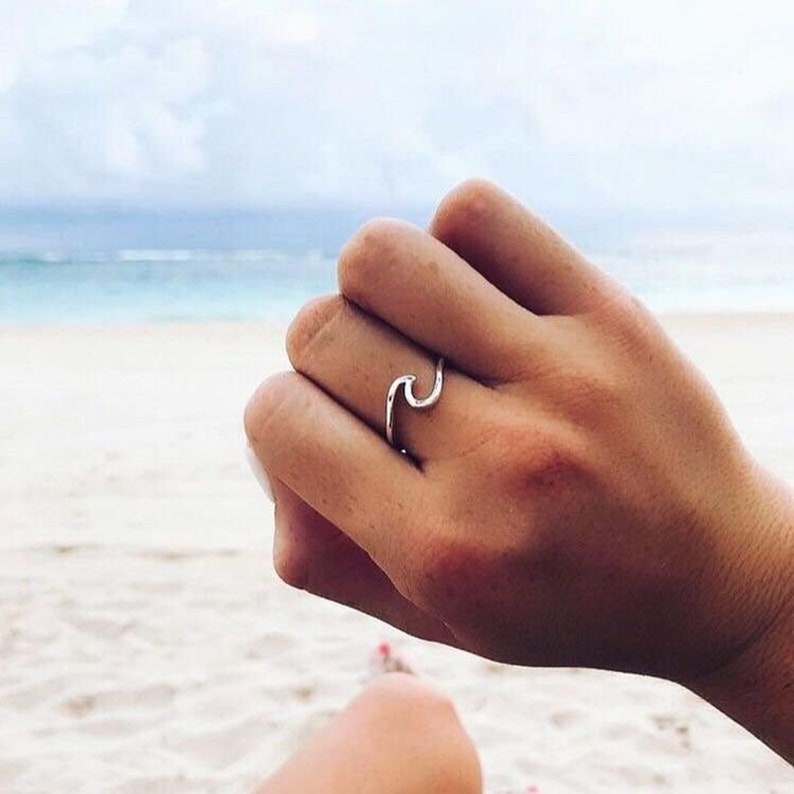 Dainty Wave Ring Ocean Tide Current Ring Pura Vida Ring - Etsy