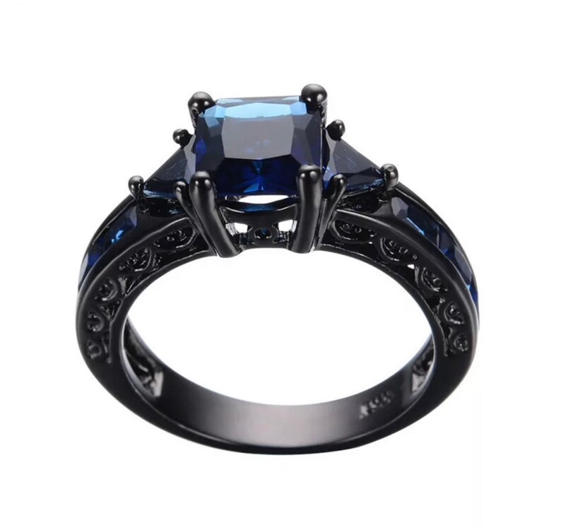 Blue Sapphire Ring. Blue Stone Promise Ring. September Etsy