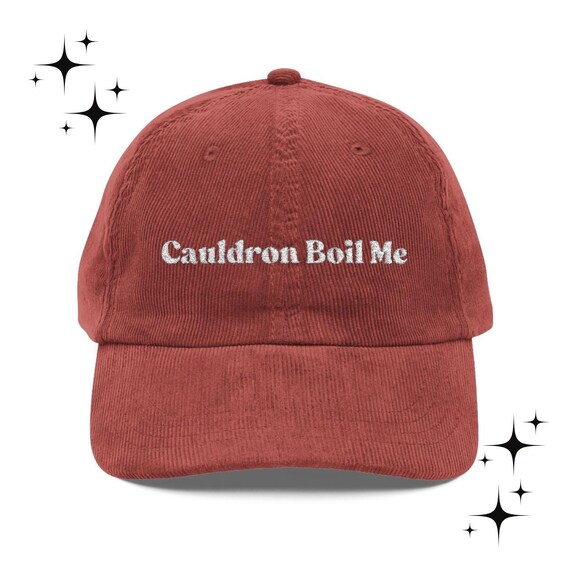 Corduroy Bookish Hat, Cauldron Boil Me Hat, Gift for Book Lovers, Fantasy Reader Hat, Bookish Gift, ACOTAR Gift