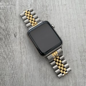 Silver Gold Jubilee Stainless Steel Apple Watch Band for Apple