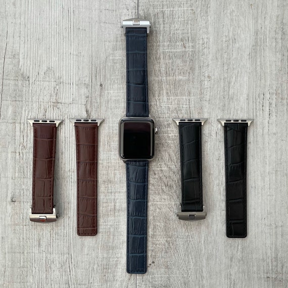 Apple Watch | Black Alligator Grain Leather