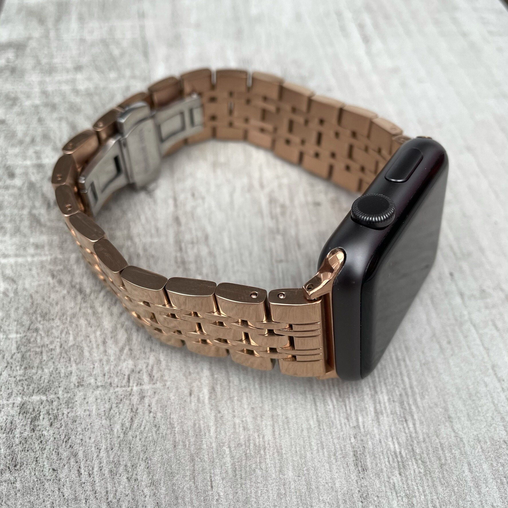 Stainless Steel Rose Gold Metal Apple Watch Band for Apple Etsy
