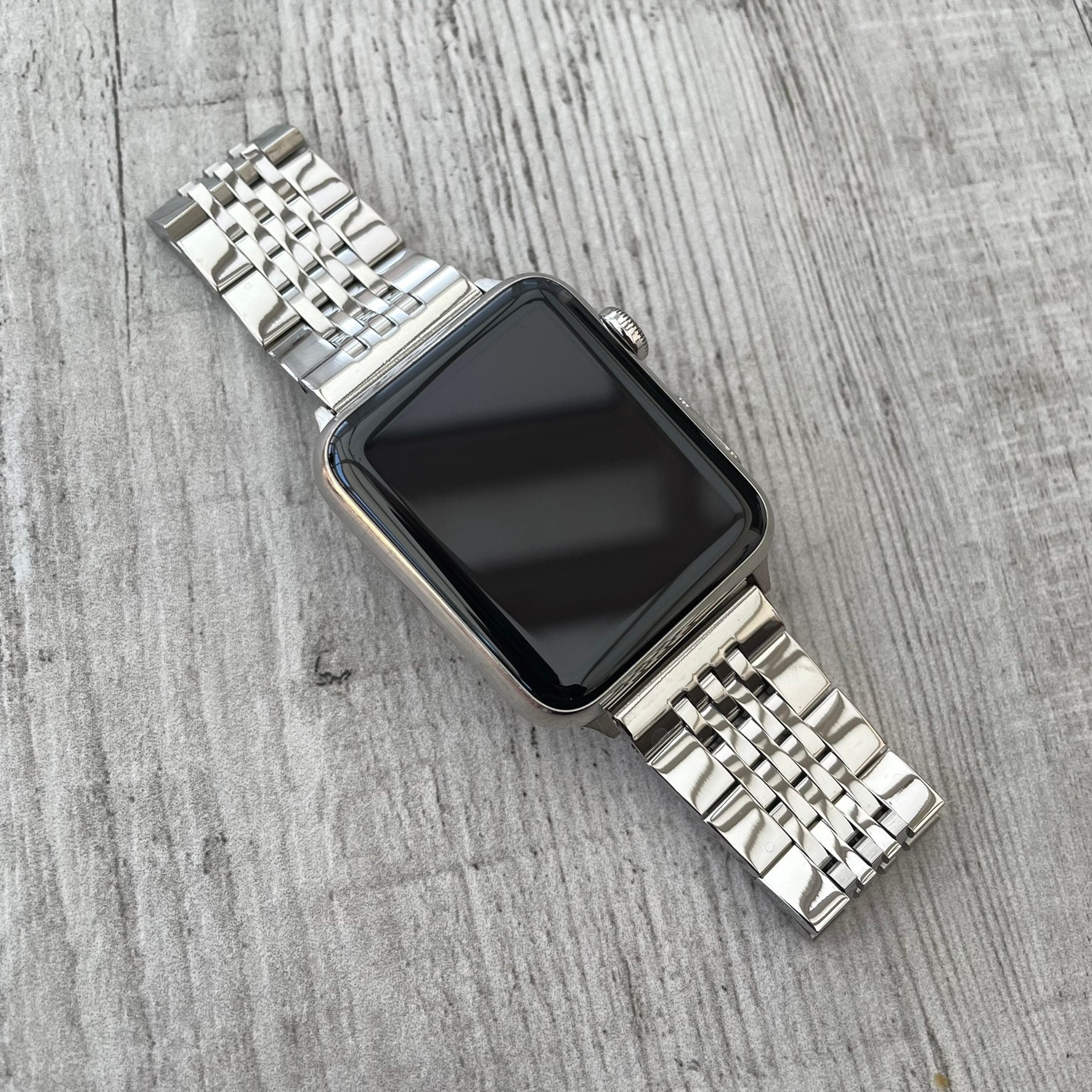 Custom Polished Breitling Band Stainless Steel for Apple Watch Ultra 2 49mm