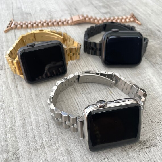 Rose gold stainless steel case with gray suede band hotsell