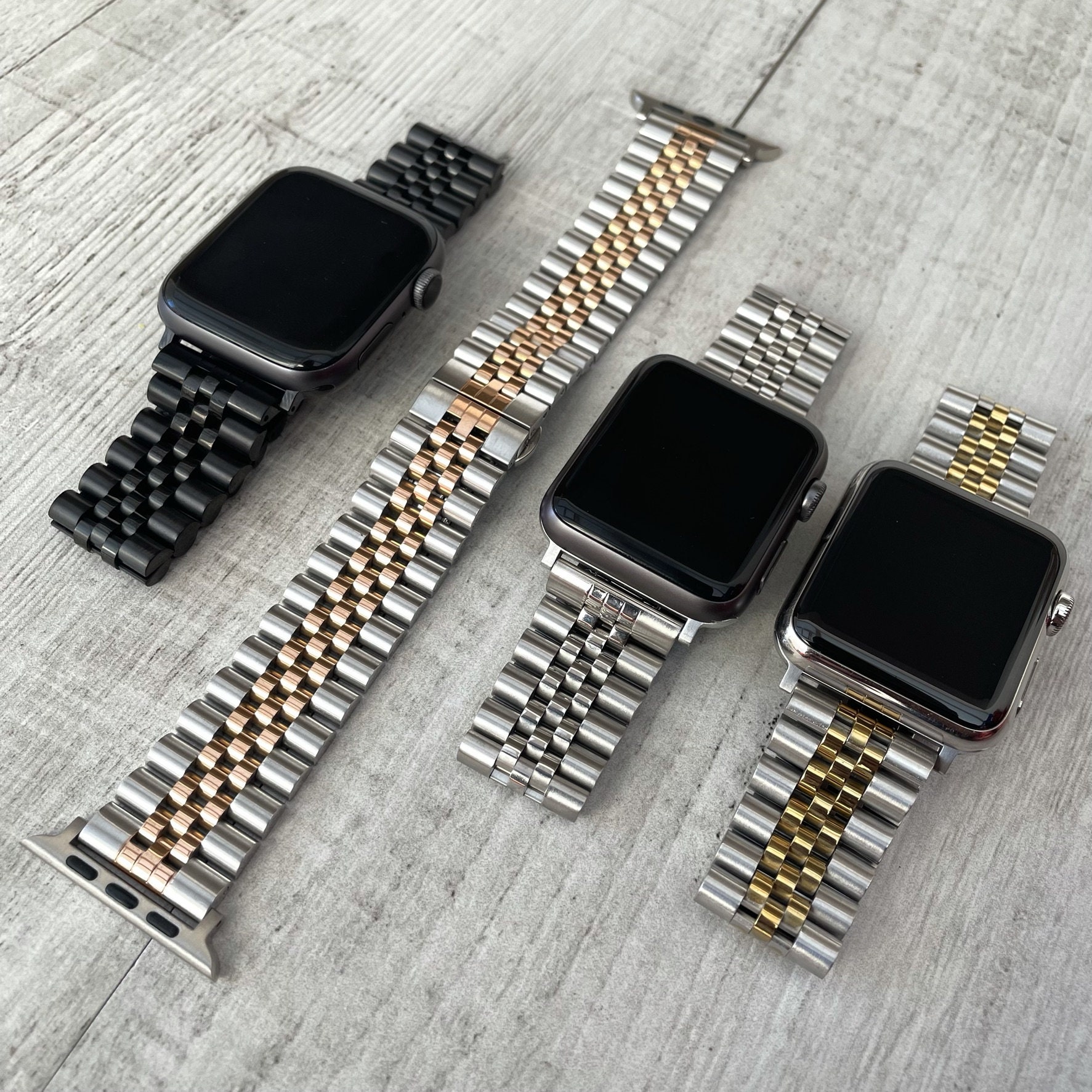 Jubilee Metal Strap in Silver and Black (Apple Watch) 38/40/41mm