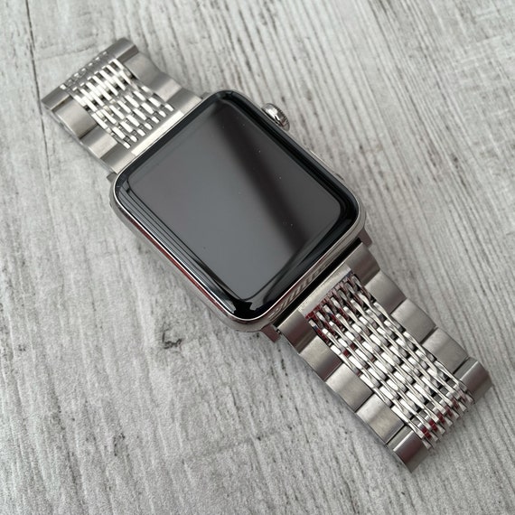 Pulsera de acero inoxidable para apple watch, banda de 45mm, 44mm