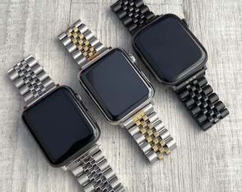 Cinturino per cinturino Apple Watch in acciaio inossidabile Giubileo nero / argento / oro / oro rosa per Apple Watch Ultra 9 8 7 6 5 38/40/41mm - 42/44/45/49mm