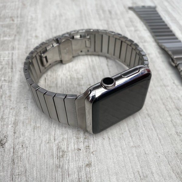 Edelstahl Metall Apple Watch Band für Apple Watch Ultra 8 7 6 5 38/40/41mm 42/44/45/49mm Edelstahl Schmetterling Armband Strap Band