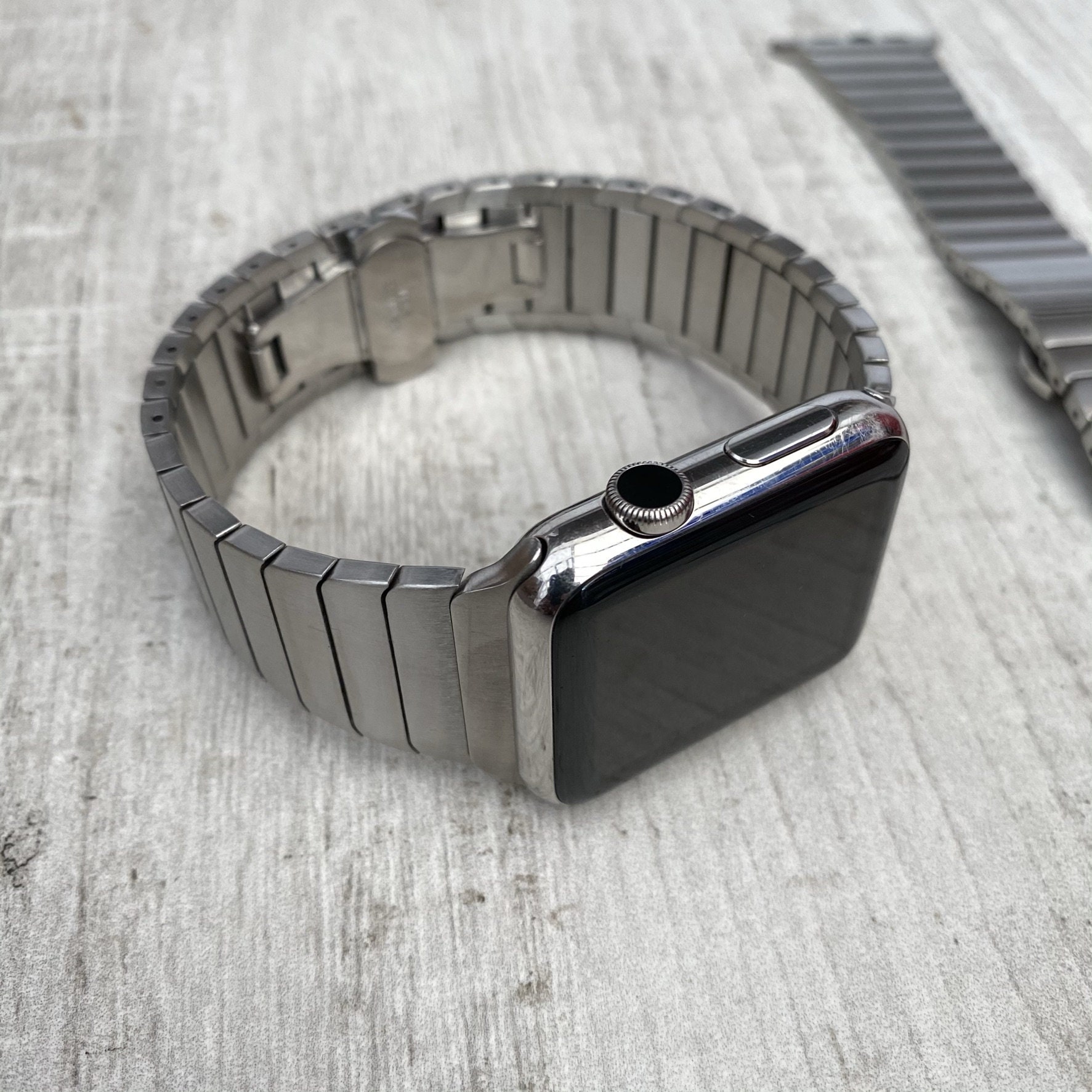 Apple Watch Ultra 49mm Titanium Polished to Stainless Steel Look with Custom