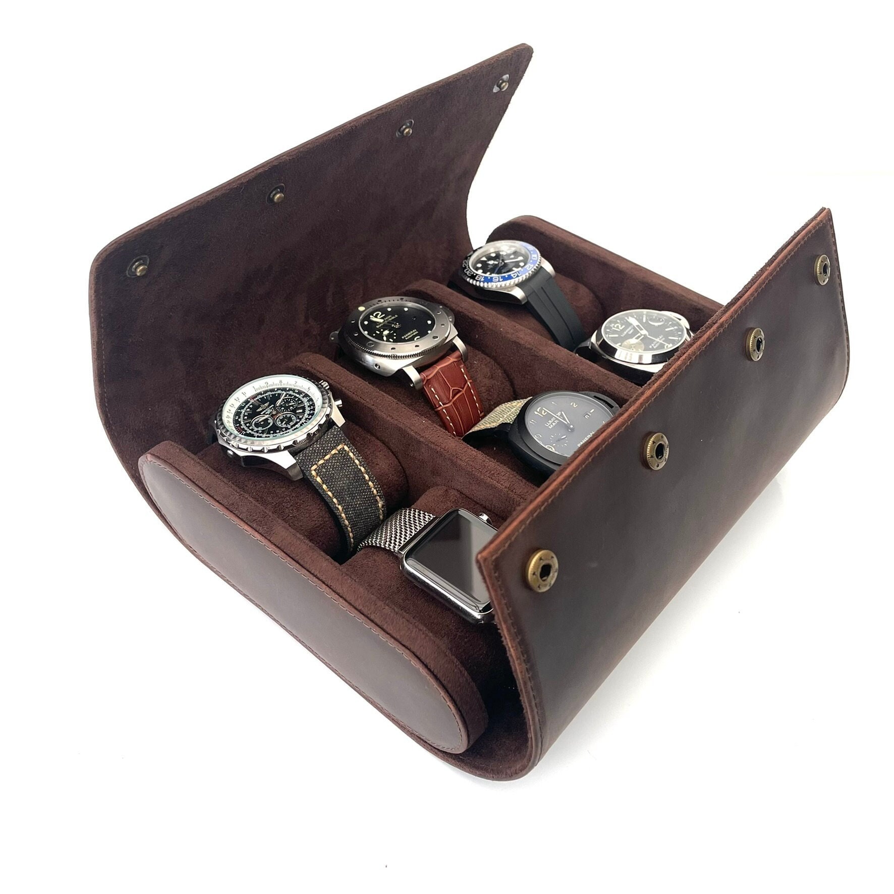 Leather Travel Watch Case - Single Watch Roll, Roarcraft