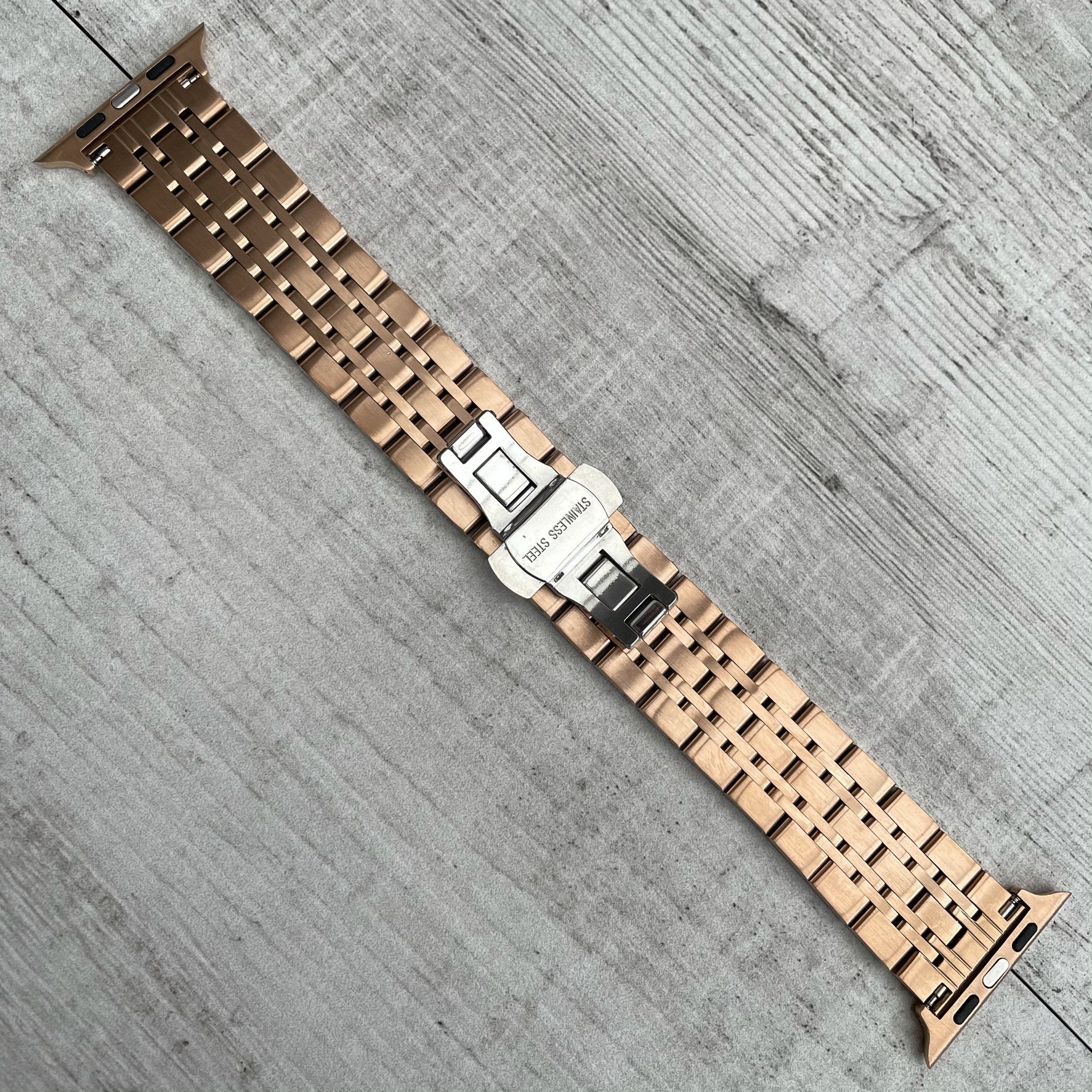 Stainless Steel Rose Gold Metal Apple Watch Band for Apple Etsy